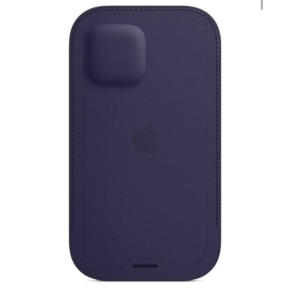 Apple Leather Sleeve case MagSafe for iPhone 12 mini deep violet new - Picture 3 of 11